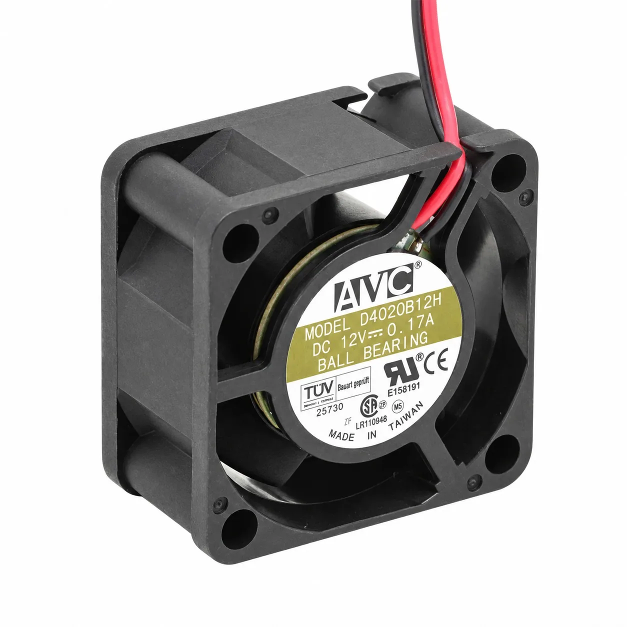 D4020B12H DC PC Case Cooling Fan 40x40x20mm 4020 12V 0.17A 2-Pin for AVC