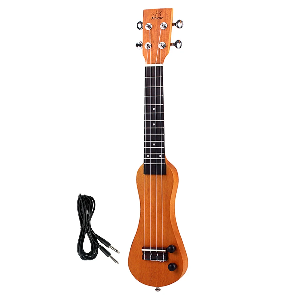 A23G 21 Inch Electric Ukulele Solid Wood Creative Peanut Shell Mahogany Peanut Shaped UKE Ukulele