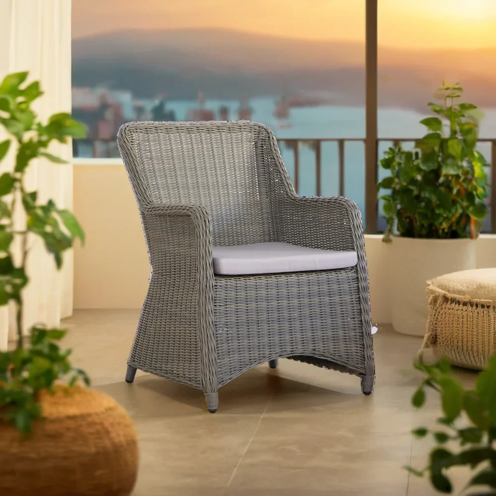 xx-PE Rattan Aluminum Frame Waterproof Chair Cushion Durable Modern Wicker Balcony Coffee Shop High End Luxury Outdoor Chairs