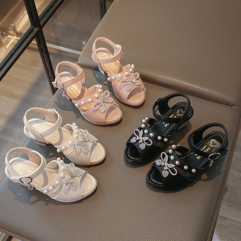 

Princess Girls Party Shoes Children Sandals Fashion Colorful Sequins High Heels Shoes Girls Sandals Peep Toe Summer Kids Shoes