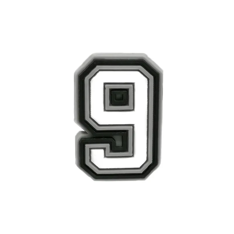 1 Piece Charms Decorations Numbers 0 To 9 Shoe Accessories Black White Pvc Ornament Pins Friend's Holiday Party Gift