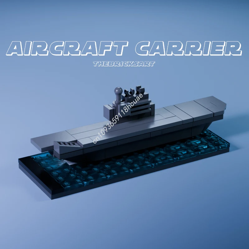 98개 MOC 항공모함 나노 모델 블록 창의적인 공예 장난감 어린이 건축 아이디어 크리스마스 선물