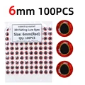 100 piezas rojas de 6 mm