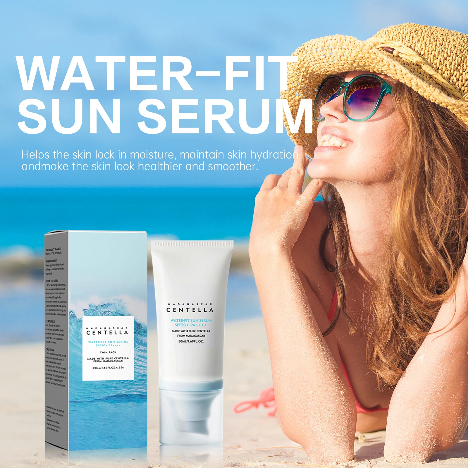 

Summer SPF50+Korean Snow Grass Facial and Body Sunscreen, Moisturizing, Refreshing, Brightening Skin Suitable for Sensitive Skin