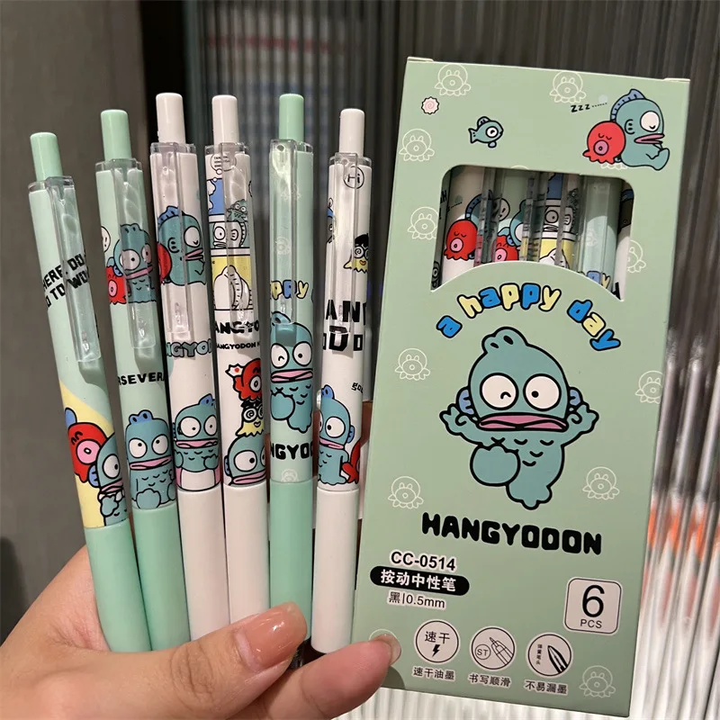 6pcs Cute Clown Fish Gel Pen Black Ink Quick-Drying Writes Smoothly Cute Pens Office Accessories Elegant Pens Back To School