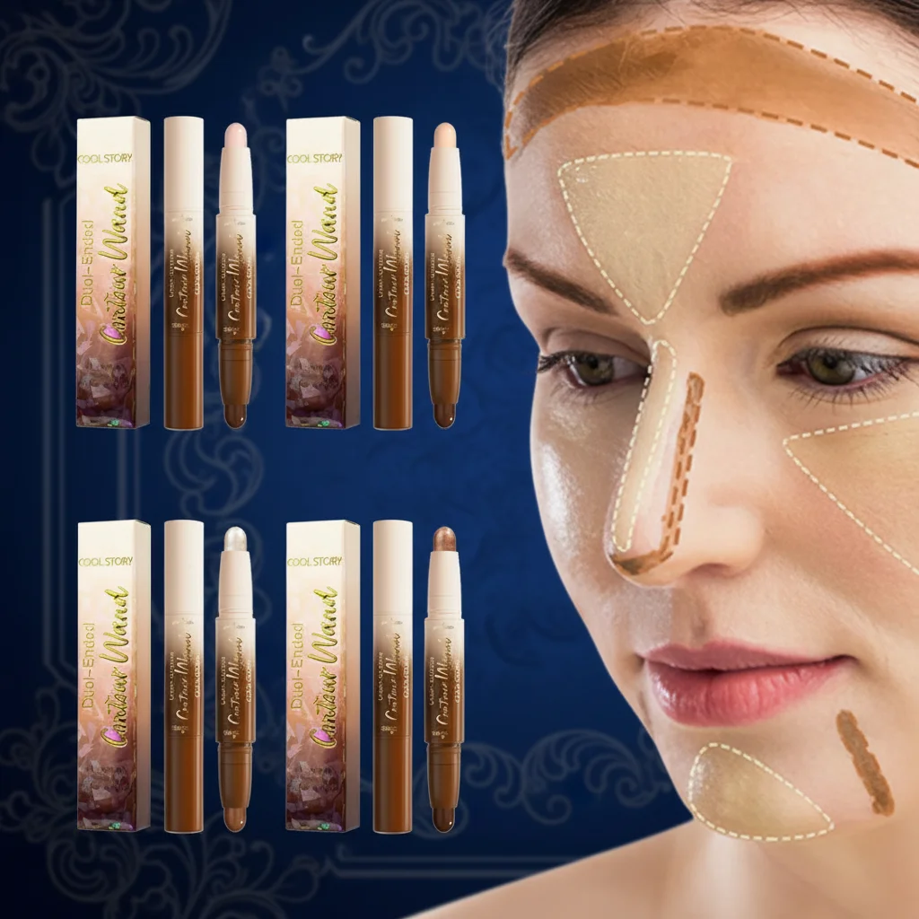 ヌード＆ベージュクリームコンタースティック フェイス＆ボディメイク デュアルエンド 2 in 1 クリームコンシーラースティック コントゥアリングメイク