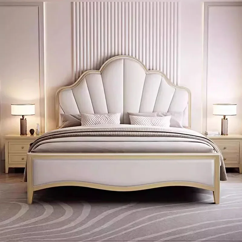 

Royal Nordic Double Bed Modern White King Design Safe Luxury Double Bed Girl Wood Sleeping Letti Matrimoniali home furniture