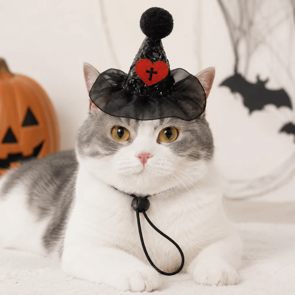 Creative Pet Halloween Costume Funny Role Playing Cat Cosplay Costume Wizard Theme Tie Closure Pet Costume Hat Pet Grooming