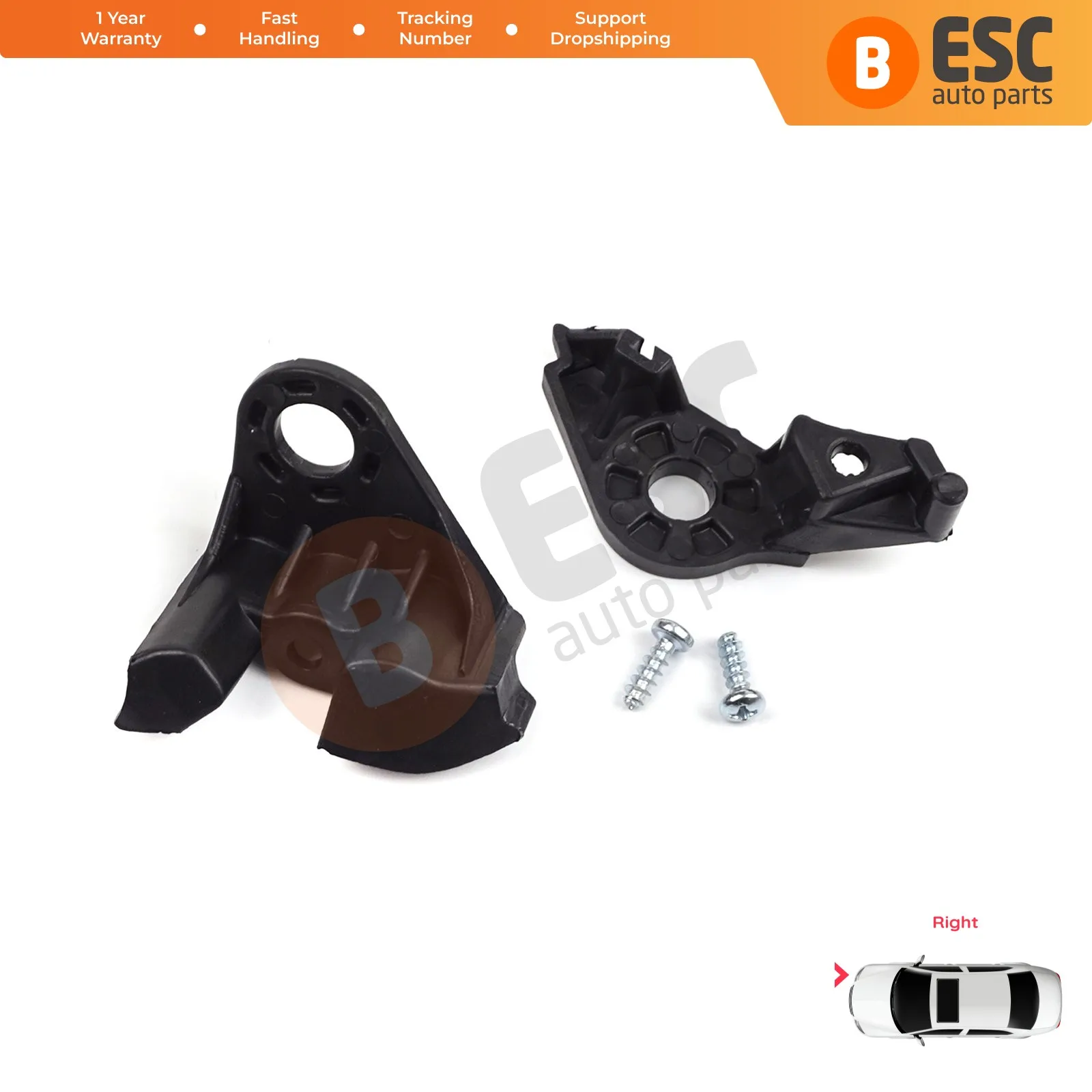 EHL5 Headlight Housing Repair Mount Holder Bracket Tab Clips Kit Right Side for Citroen C4 MK1 LC; Coupe THE 2004–2010 621284