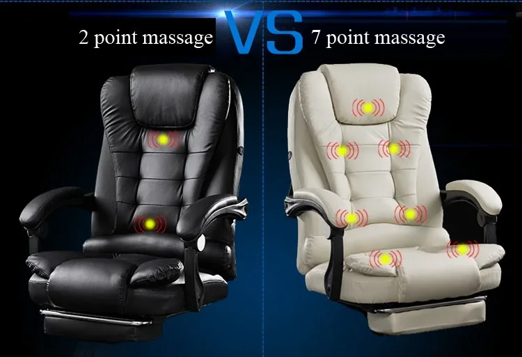 저렴한 가격의 흑백 가죽 임원용 회전 의자, 관리자용 회전 의자, 방문객용 의자, 인체공학적 마사지 기능이 있는 임원용 의자