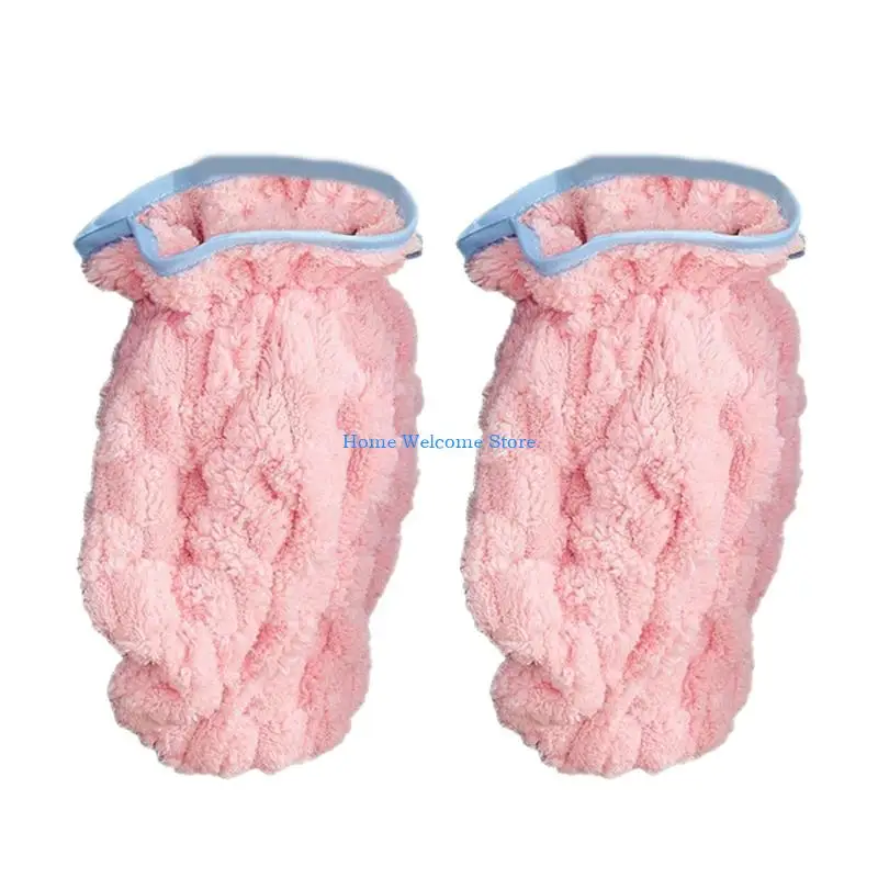 F68E Corals Fleece Pet Grooming Gloves Bath Towel for Quick Drying Dog Cats After Bath