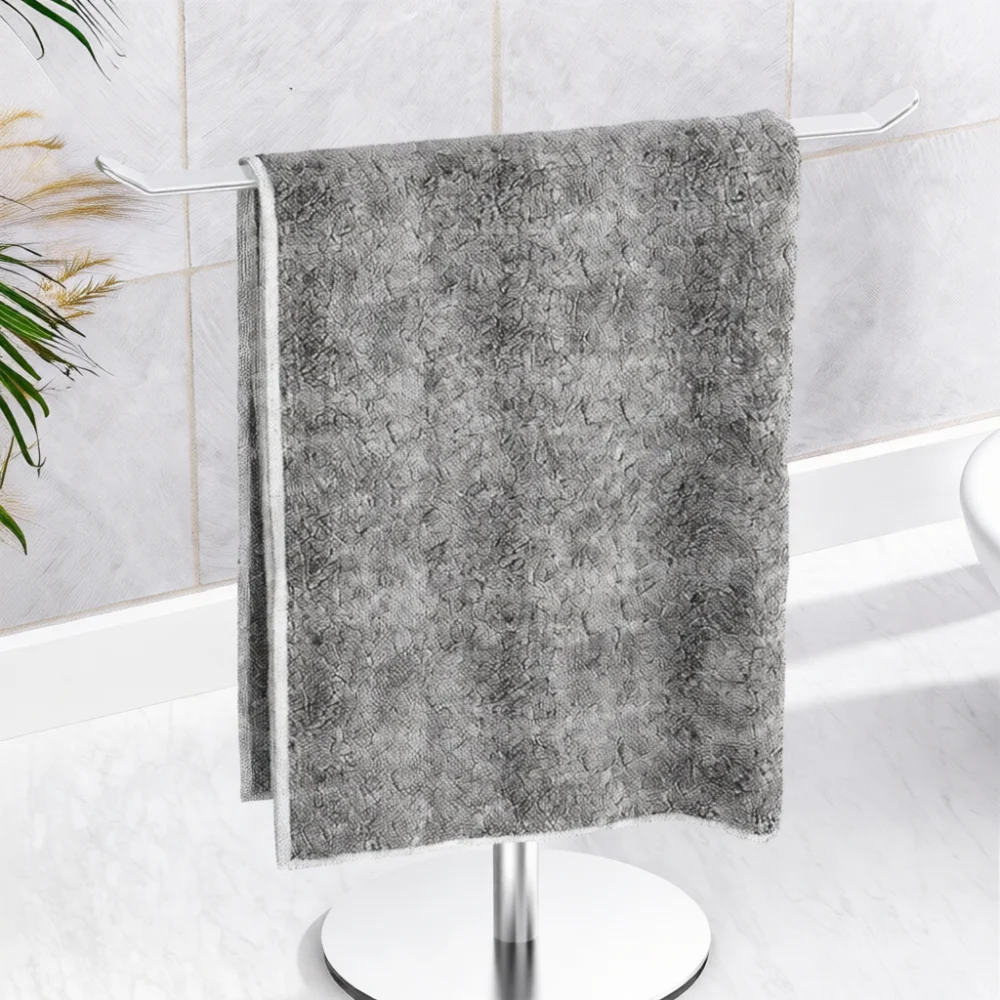 Desktop Hand Towel Rack Stainless Steel T Shaped Stand Modern No Drill Bathroom Organizer Storage Holder Shelf Accessory