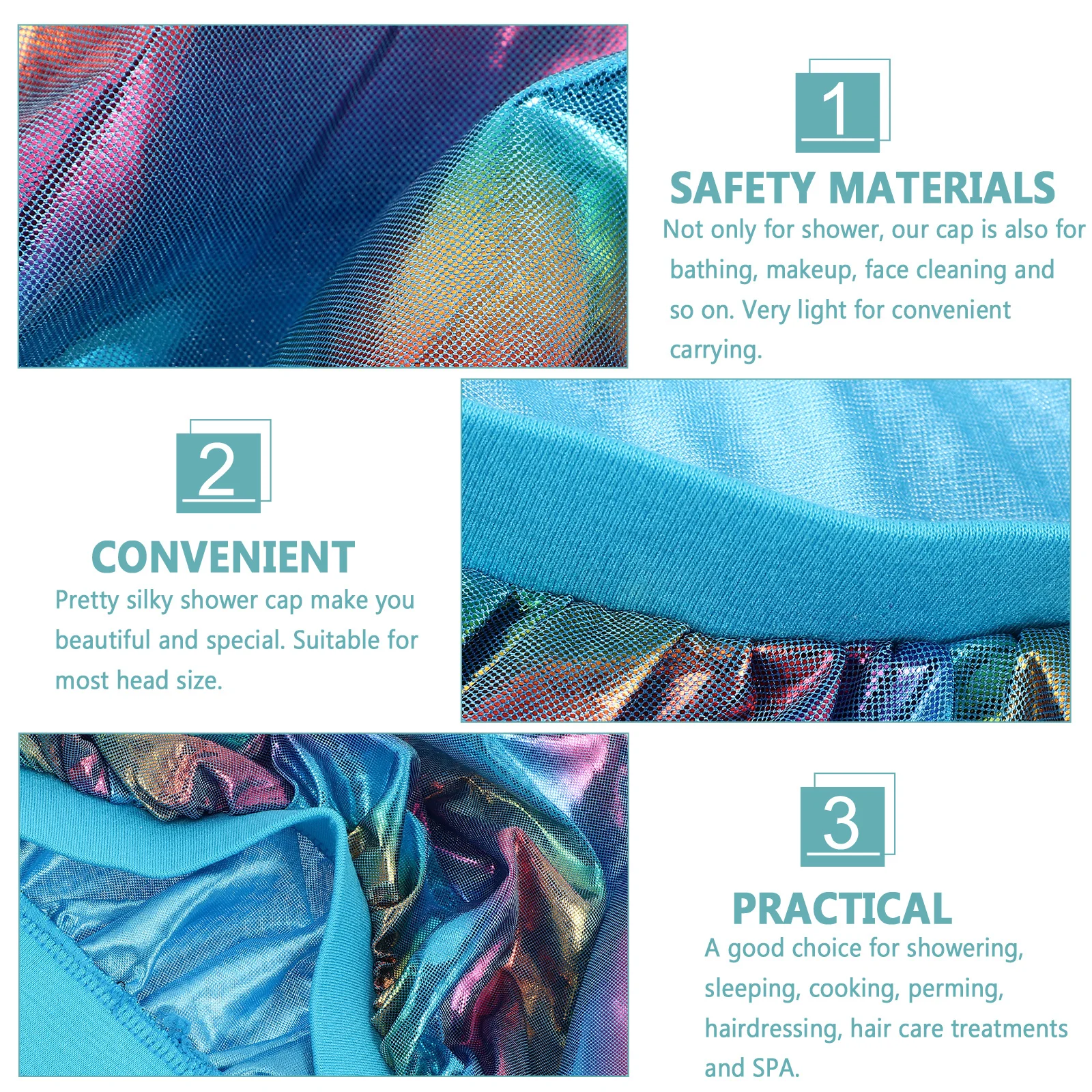 

Shower Cap Elastic Wide Band Hair Wrap Bathing Bathroom Night Sleep Hat Hair Treatment Spa Sleeping Cap Sleep Hat