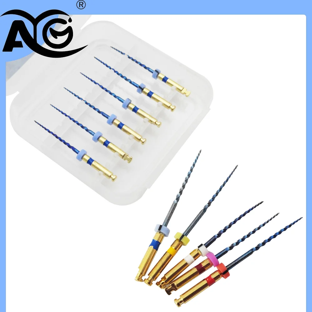 AG Dental File SX-F3 Blue/Gold Root Canal Taper Endodontic File 19/21/25mm Heat Activated Rotary File Flexible Dentist Materials
