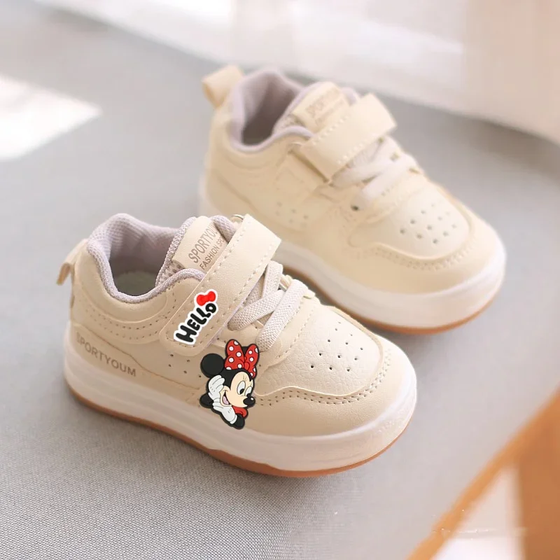 

Новая модная обувь Disney для малышей, детские нескользящие кроссовки для мальчиков и девочек, детская повседневная обувь, красивая обувь с Микки Маусом