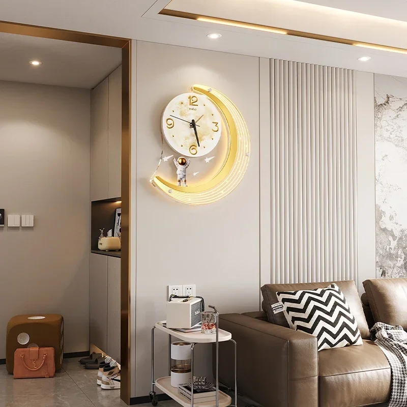 Battery Operated Wall Clock Luxury ​Geometric LED Contemporary Minimalist Gallery Style Silent Living Room Decor