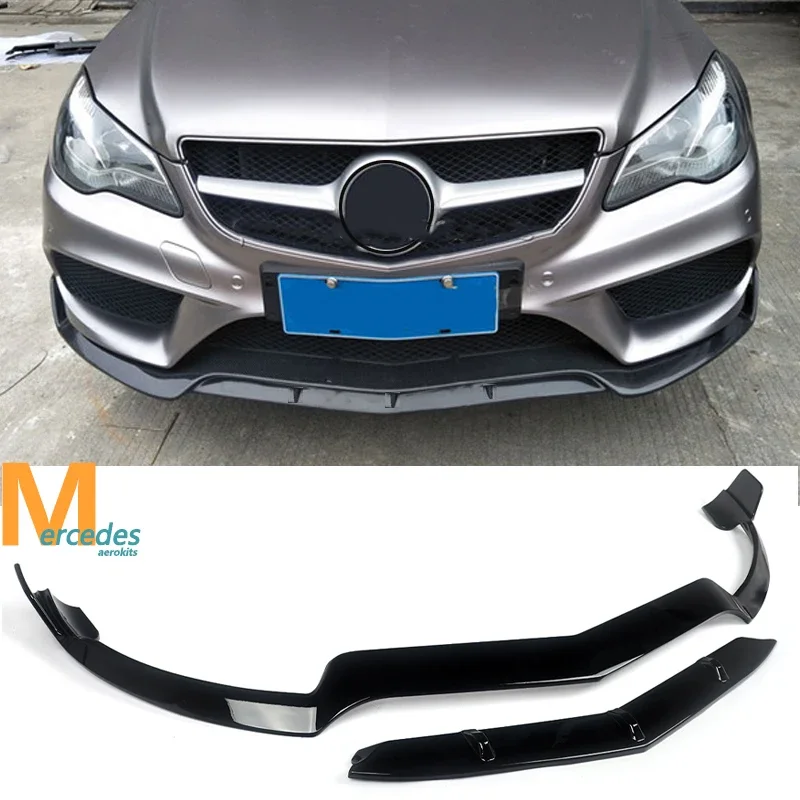 Gloss Black Front Bumper Lip For Mercedes Benz W207 2DR Coupe E250 E350 2014-16