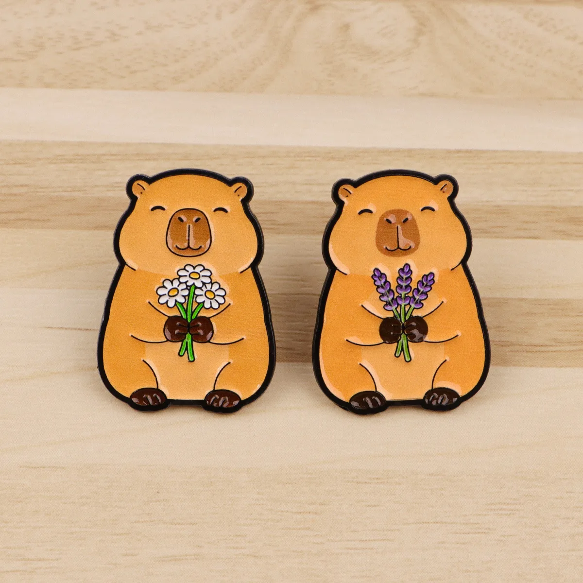Enamel Pins Cartoon Capybara Animals Brooch Pines Lapel Pins Badge on Backpack Clothing Accessories Fashion Jewelry Friends Gift