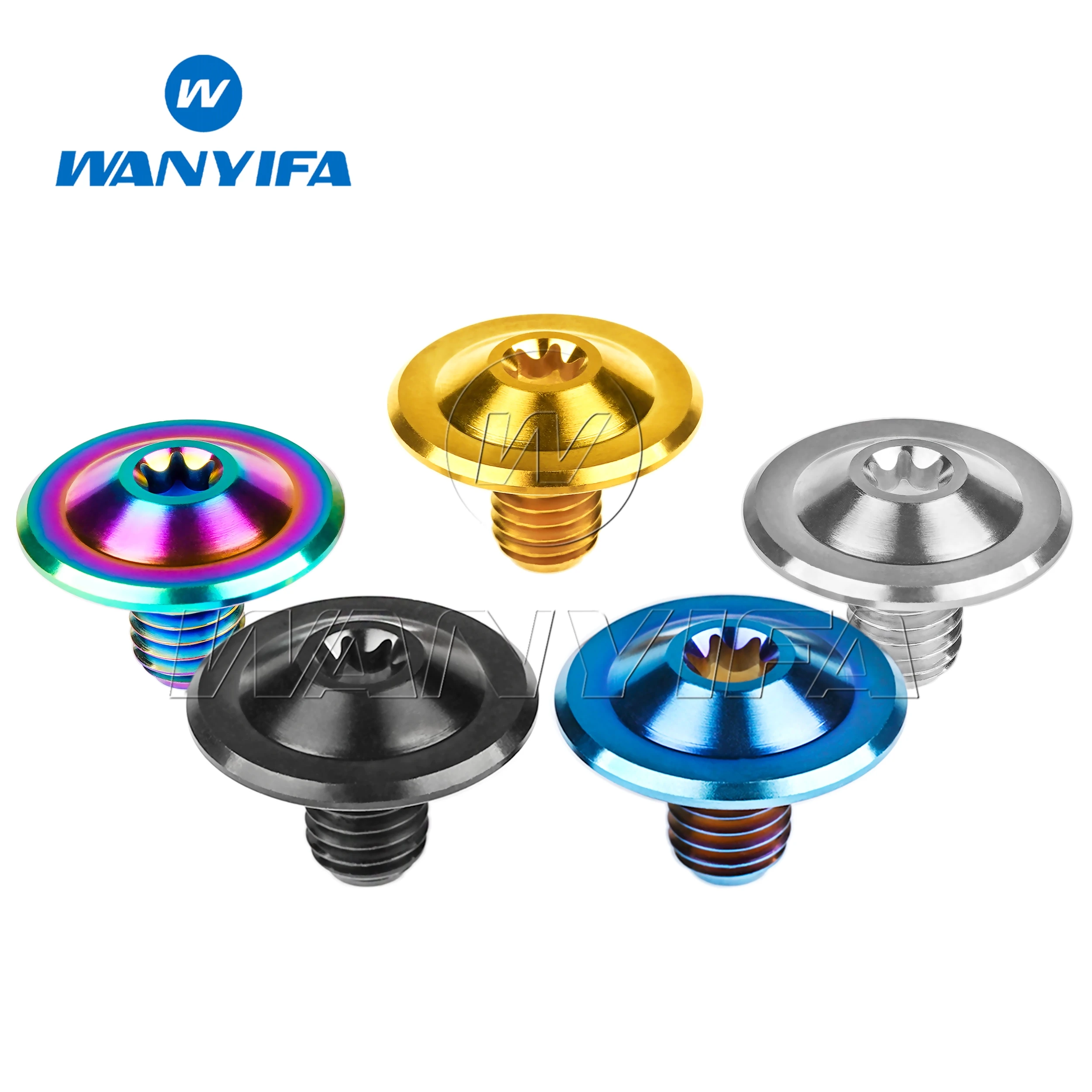 Wanyifa Titanium Bolts Torx T30 M8x12mm Butterfly Head Flange  Plum Head Titanium Screws for Motorcycle  10pcs/15pcs