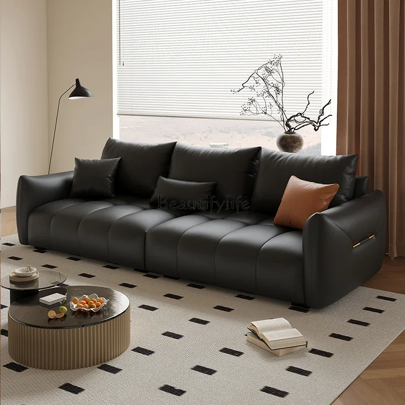 

L*Italian minimalist leather horn sofa