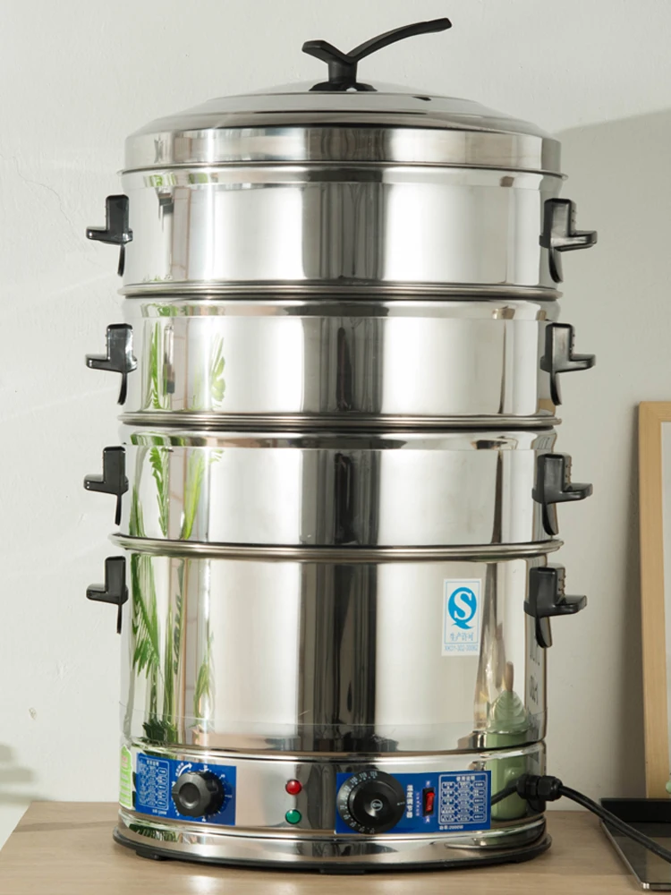 Electric steamer, large and oversized, commercial stainless steel steamer, large capacity for household use