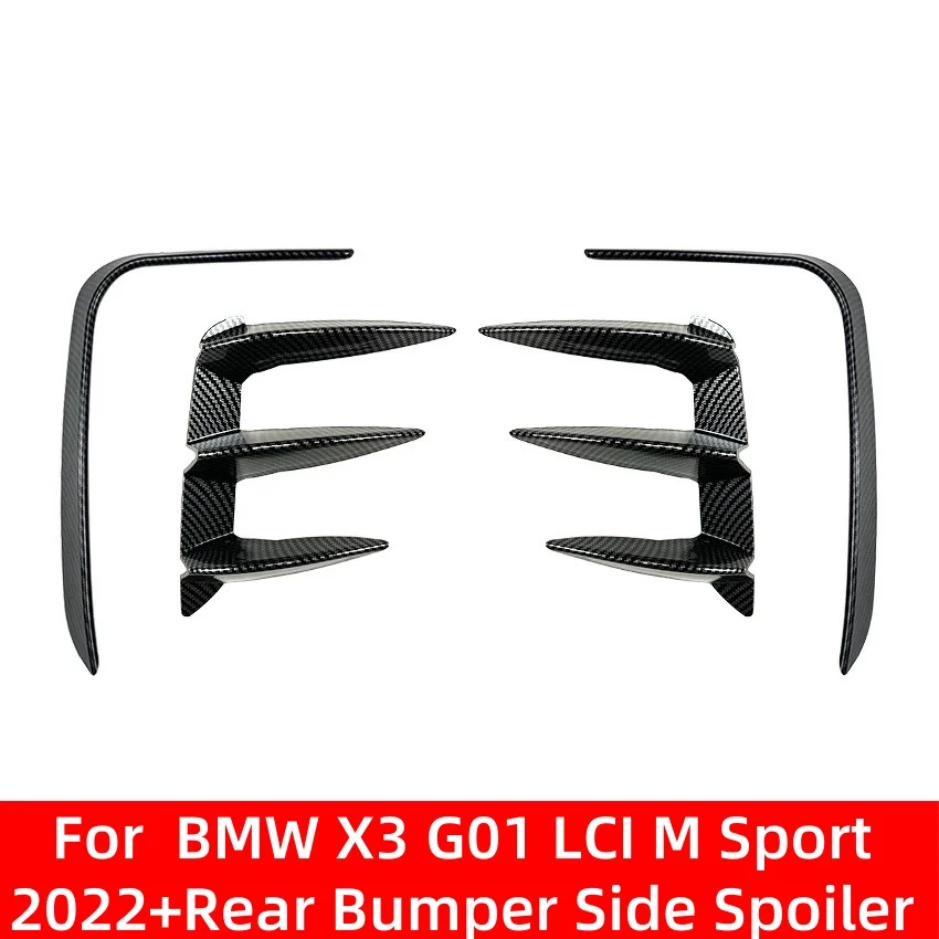 

For BMW X3 G01 LCI M Sport 2022+ Rear Bumper Splitter Kit Spoiler Canard Diffuser Air Vents Cover Tail Wind Blade Trim Stickers