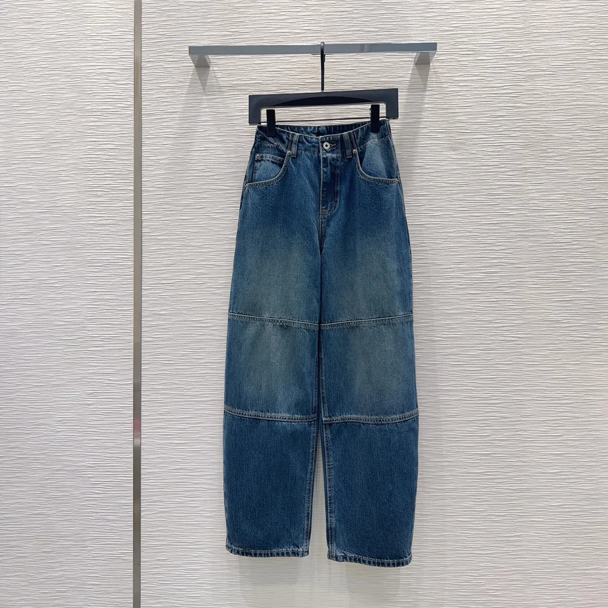 2026 high-quality women's high waisted retro vintage lantern denim pants--2691105