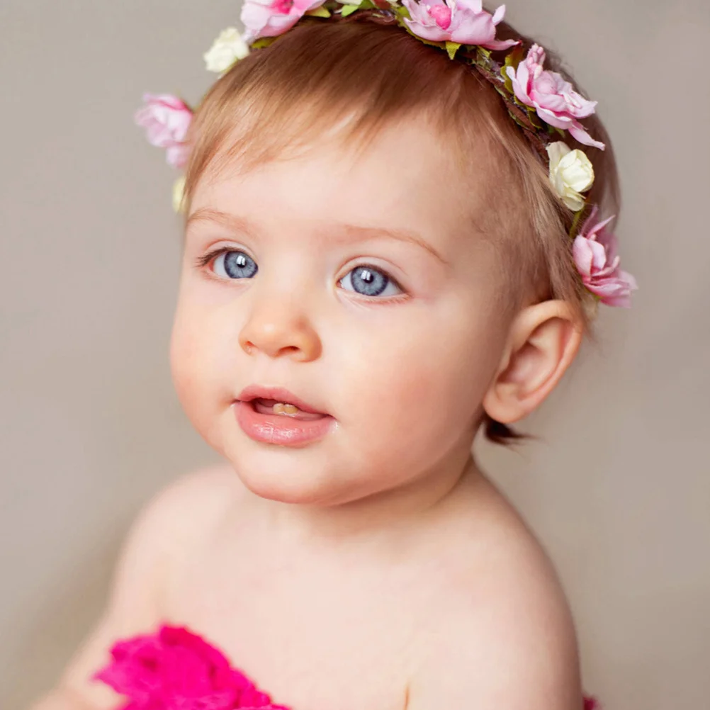 

6 шт. детские повязки на голову из цветочной ткани, эластичная регулируемая повязка для волос для маленьких девочек, эластичная повязка на голову, вечерние, свадебные, рождественские