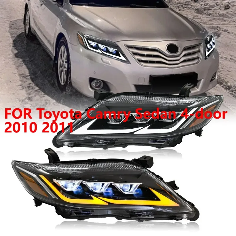 

1Pair LED Headlight Assembly For Toyota Camry Sedan 2010-2011, Front Head Lamps with Dynamic DRL