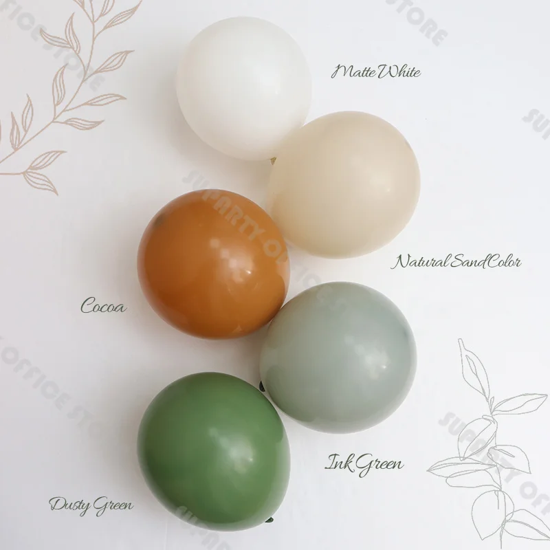 

5/10/12inch Custom Retro Balloons Dusty Green Cocoa Natural Sand Balloon Garland Arch Baby Shower Wedding Birthday Party Decor