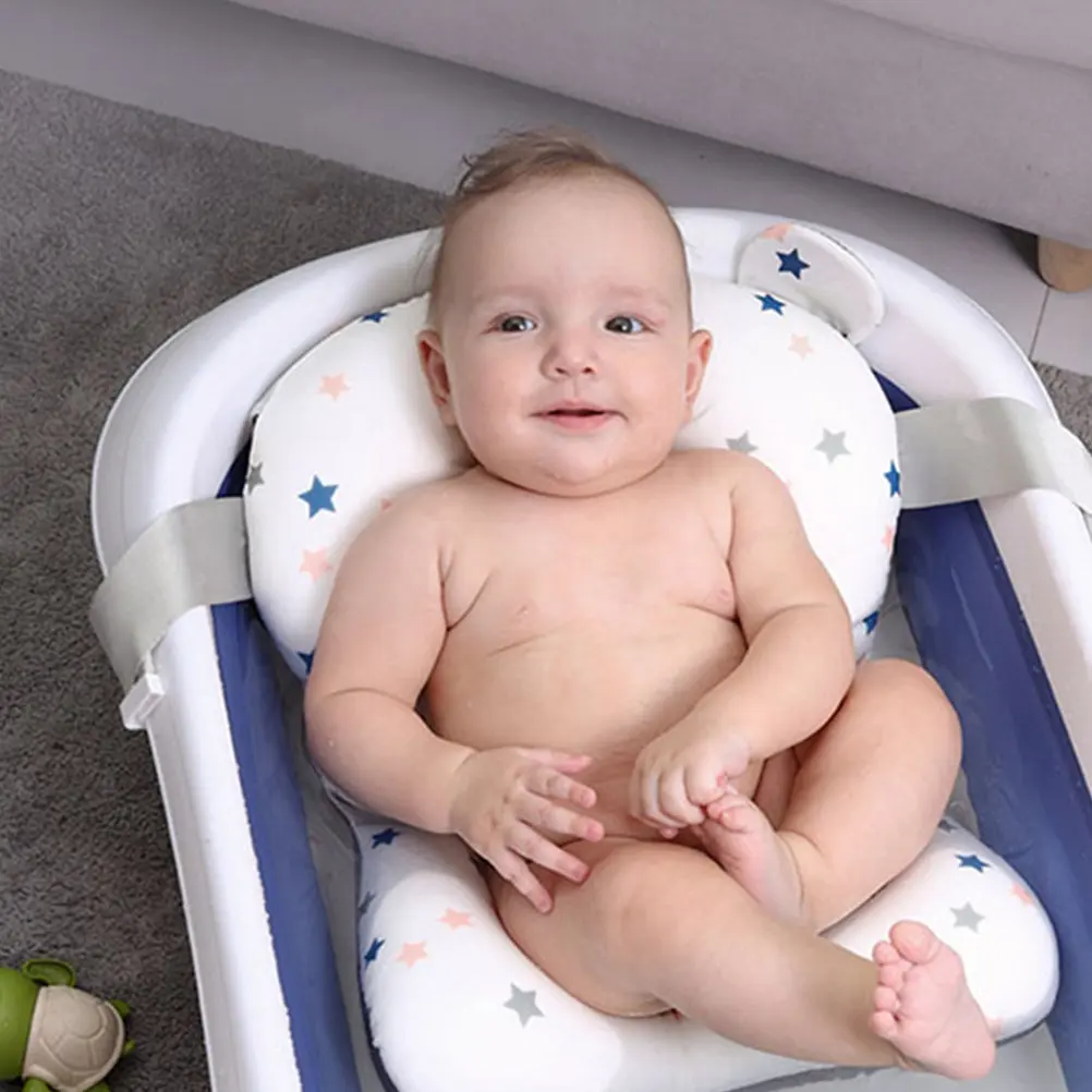 

Baby Bath Suspension Cushion Infant Bathtub Pad Adjustable Tilt Baby Bath Support Sponge Cushion Seat Newborn Bathtub