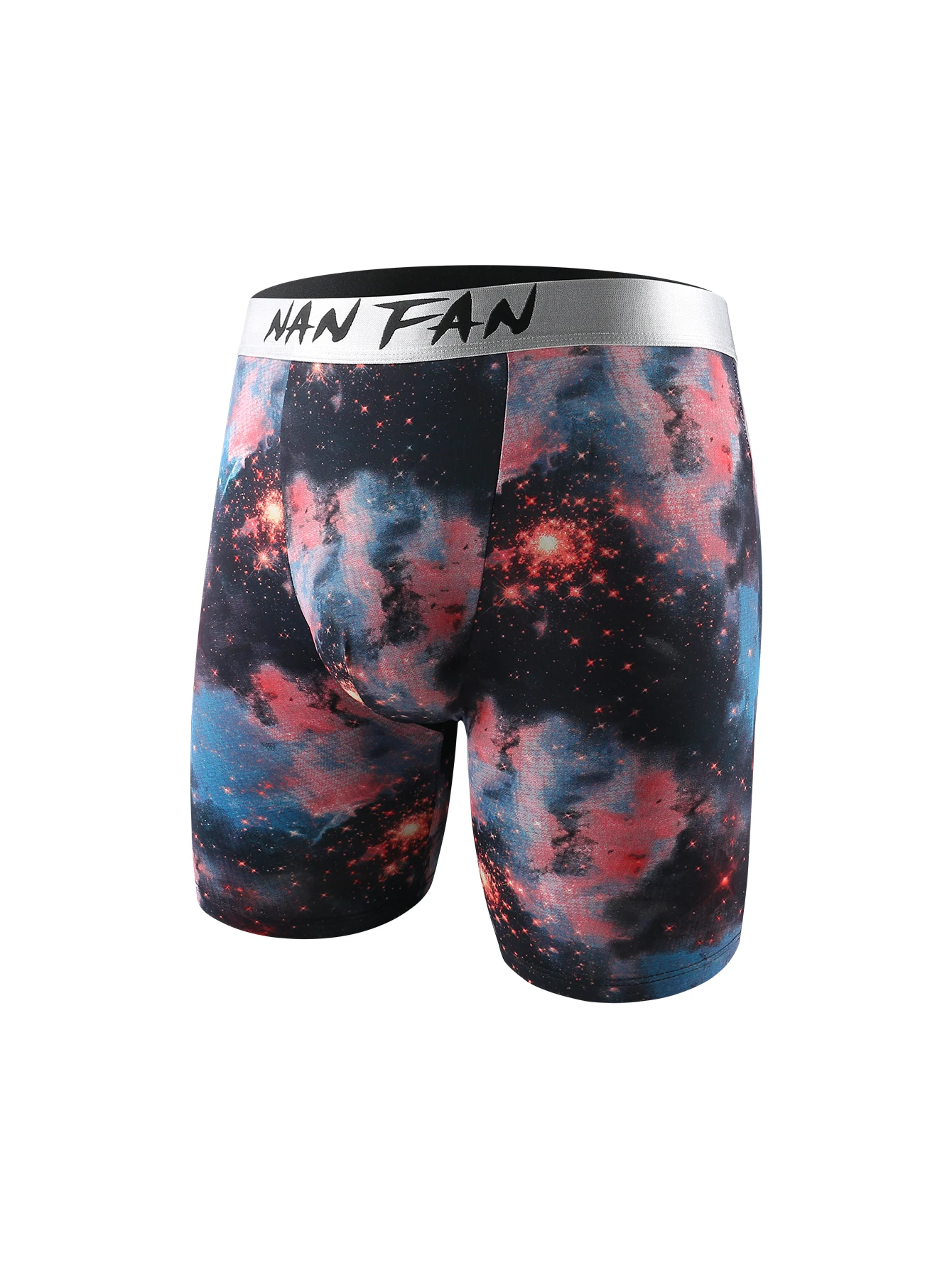 Nan Fan Men\'s Underwear Printed Ice Silk Anti Wear Leg Block Sports Running Boys\' Four Cornered Pants with Flat Corner Long Pant