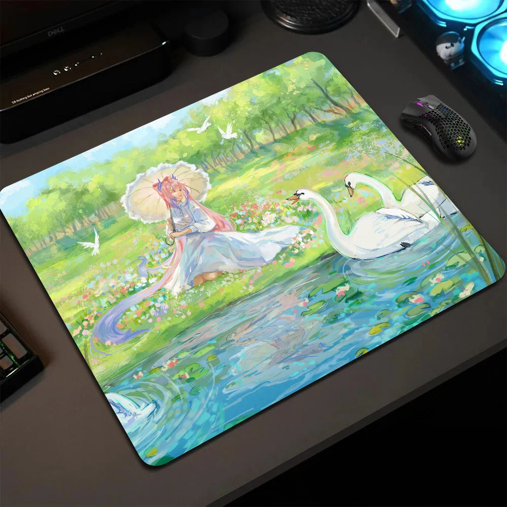 Sangonomiya Kokomi Genshin Impact Mousepad Small LockEdge Mouse Pad For Gamers Computer Desk Pad Rectangular Anti-slip Rubber