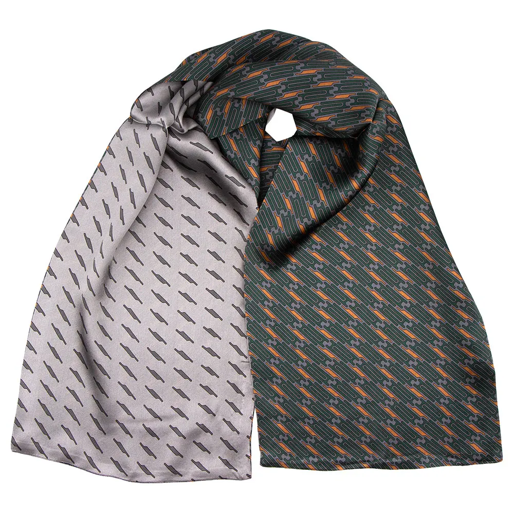 Luxury Men's 100% Pure Silk Scarf Double Layer Long Shawl Classic Dot Paisley Print Business Scarves Hot Gift for Gentlemen Suit