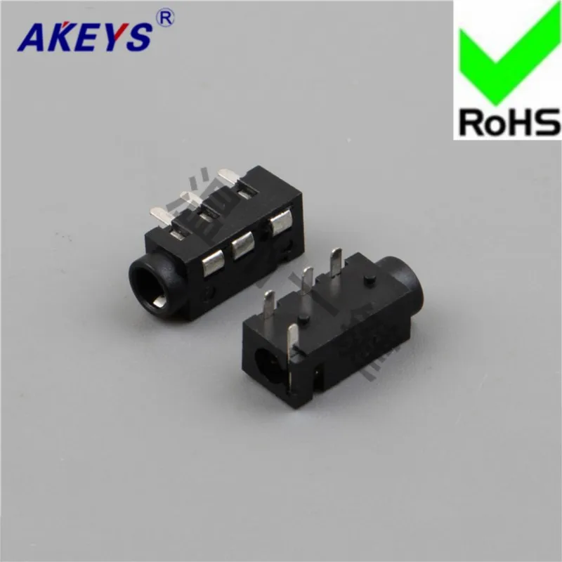 10 PCS 3.5 Headphone Socket 4 Pins 2 fixed foot 3.5MM socket Master Power outlet PJ-320A