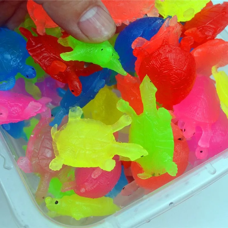 Mini Colorful TPR Soft Turtle Squishy Toy Kawaii Anti Stress Relief Fidget Sensory Toys For Kids Party Favors Pinch Vent Squeeze