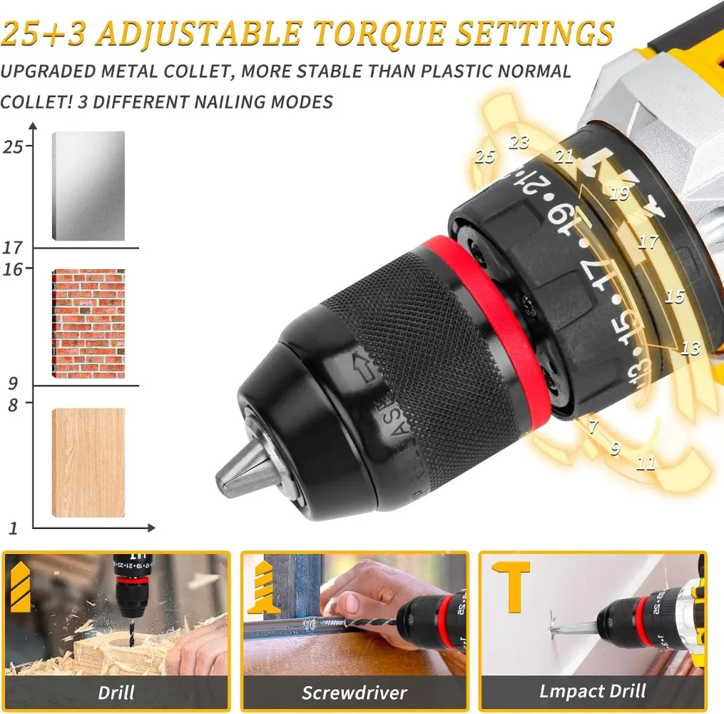 Multifuncional sem fio Drill Set, Kit Início Belt, Drill Driver, 21V, é seguro e durável, 245 pcs