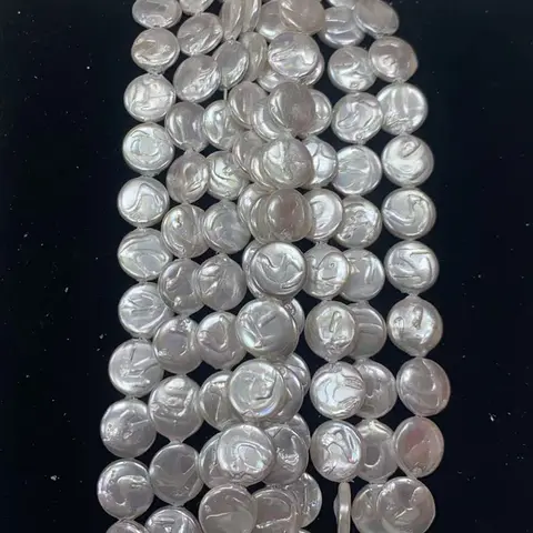 11.5mm Natural Freshwater Shell Button-Shaped Bead Semifinished Beads for Jewelry Making DIY Necklaces Bracelets and Accessories