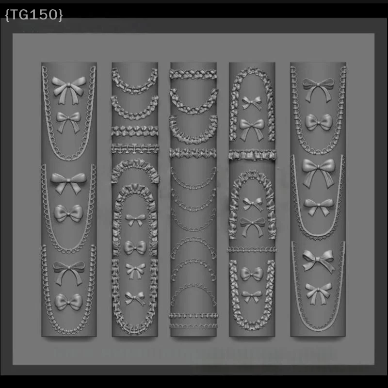 قالب أظافر سيليكون ثلاثي الأبعاد على شكل عظمة التنين - قوالب فنية للأظافر على شكل نجمة على شكل زهرة مع عقدة على شكل زهرة أدوات تزيين الأظافر بنفسك #5