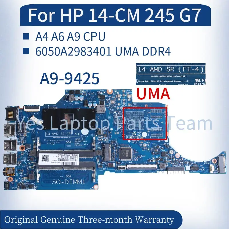 

Материнская плата для ноутбука HP 14 см 245 G7 6050A2983401 14 AMD SR FT-4