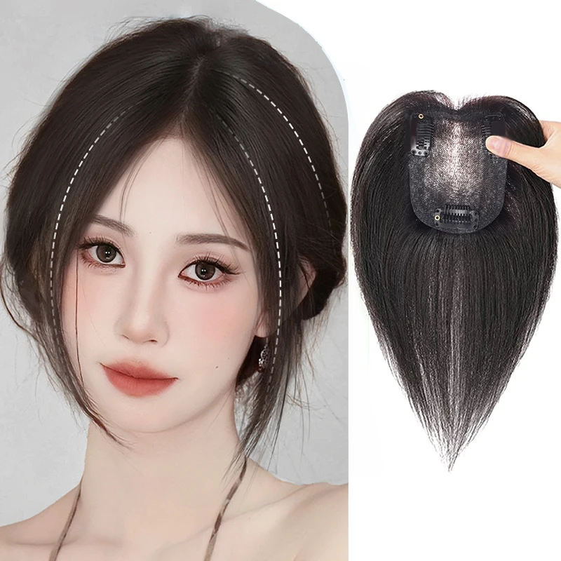 10inch Toppers with Bangs for Women Top Hair pieces for Thinning  Hair Toppers Real Human Hair Wiglets Lace Base Premium Remy