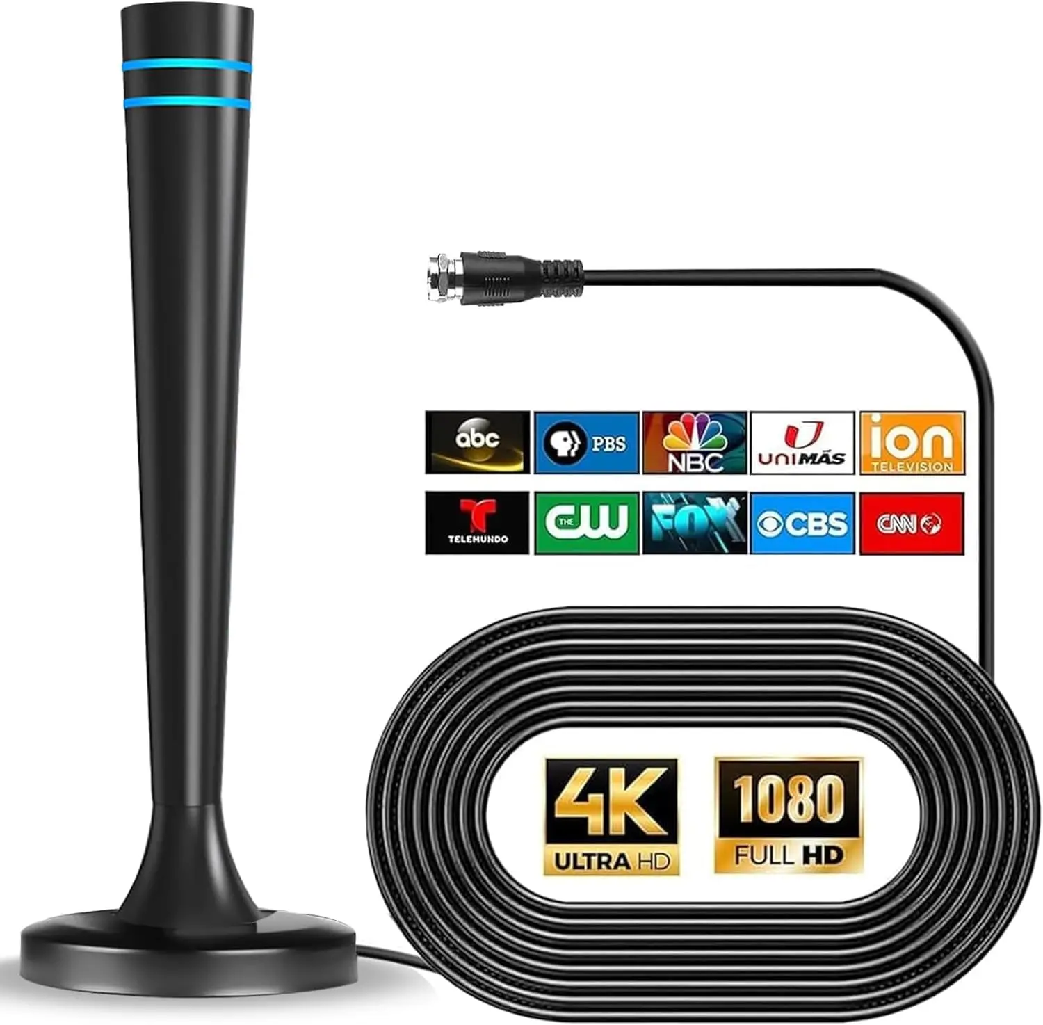 

Digital Tv Antenna Long Range Support 4K Uhd 1080P And All Older Tv Indoor Smart Switch Amplifier Signal Booster