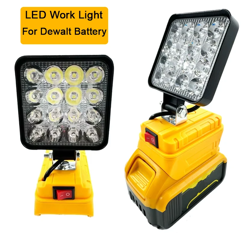 Portable Flashlights LED Work Light Floodlight For Dewalt 18V 20V Li-ion Battery Electric Tool Lamp Outdoor Camping Lights