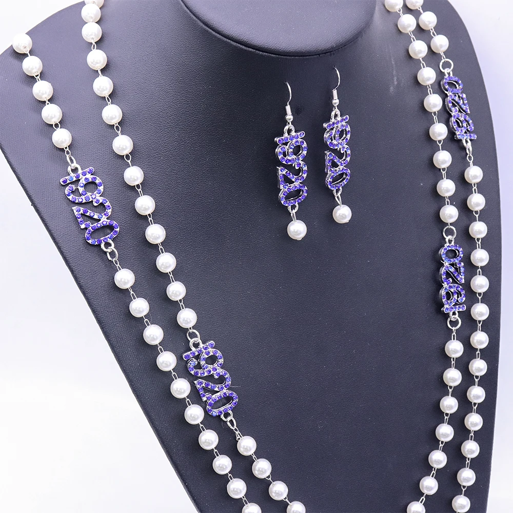 Fashion Pearl Chain Sorority Greek Letter Zeta Phi Beta Finer Women 1920 Necklaces Jewelry for gifts