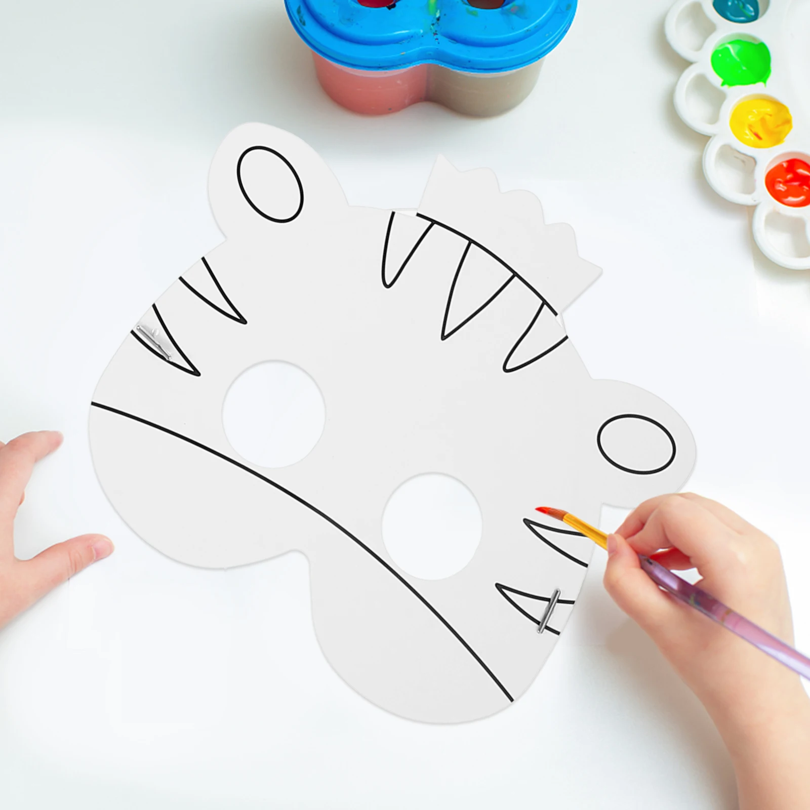 10 pezzi maschere di carta bianche Halloween bambini fai da te mascherata maschere vuote per pittura decorazioni artigianali accessori per feste cartone animato animale gufo