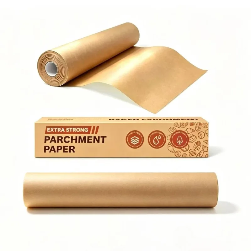 Unbleached Parchment Paper Roll, Non-stick Baking Paper for Baking, Cooking,Grilling,Air Fryer and Steaming with Serrated Cutter