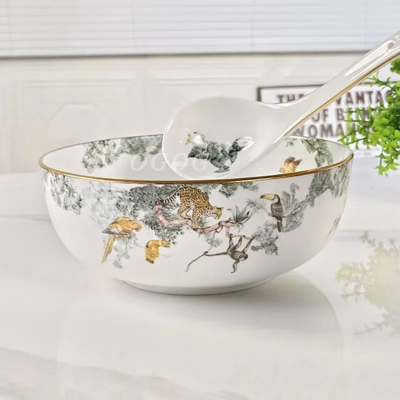 32-Piece Set of Tableware Bone China Western Food Plate Bowl Spoon Chopsticks Holder Housewarming Wedding Gift Recommendation