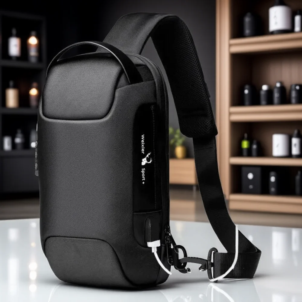 

New Single Shoulder Bag Waterproof Anti-Theft USB Charging Chest Bag Travel Backpack Computer Bag Crossbody Bag for Men