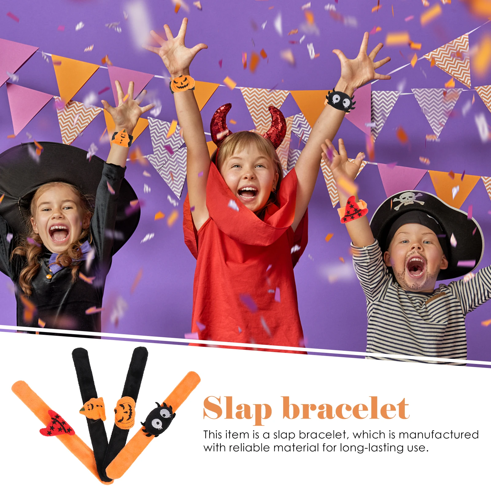 

Pumpkin Pop Ring Kids Slap Bracelet Bulk Party Favor Halloween Festival Gift Boys Girls Wrist Snap Bracelets Carnival Prizes