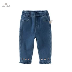 Dave Bella Children's Pants 2024 New Autumn Winter Girl's Trousers Baby's Jeans Fshion Casual Cute Sweet Pants DB4243461